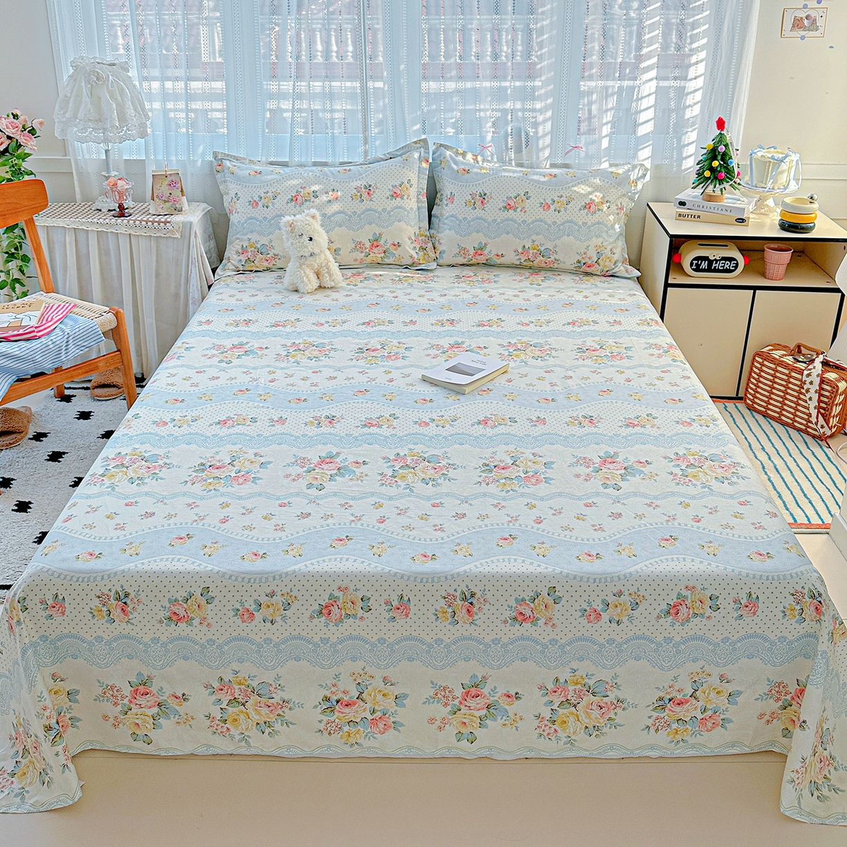 91家纺网 家纺一手货源 找家纺 恩泽家纺 2025新款全棉纯棉12868喷气印花系列床单单品床单单件单床单-第二批 法式小香