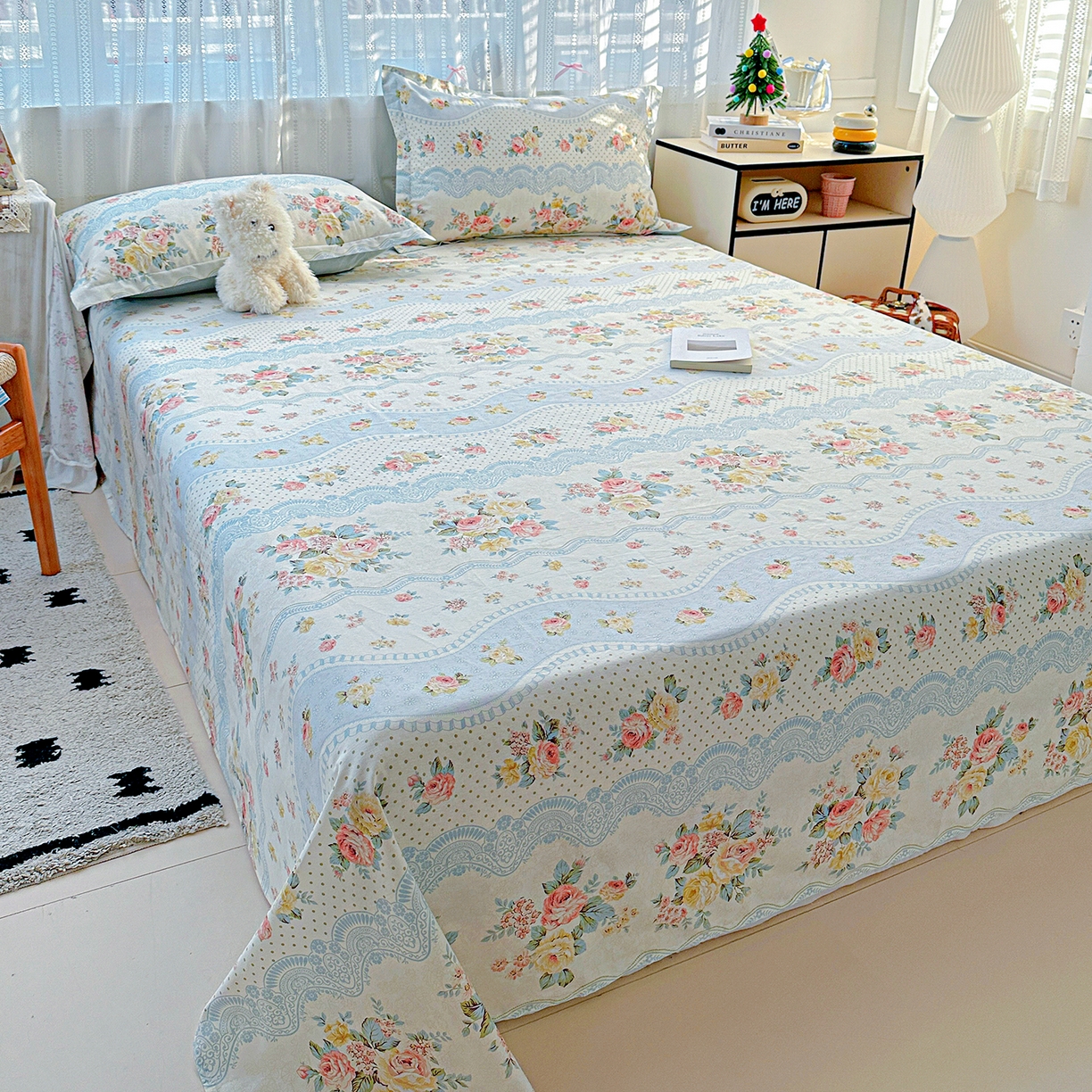 91家纺网 家纺一手货源 找家纺 恩泽家纺 2025新款全棉纯棉12868喷气印花系列床单单品床单单件单床单-第二批 法式小香