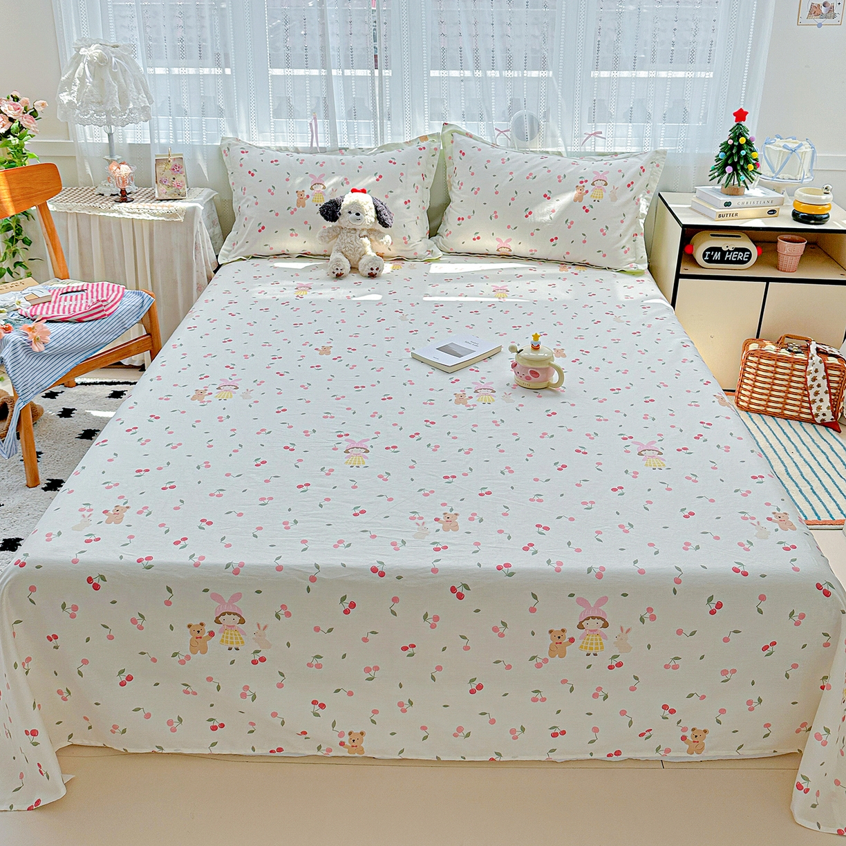 91家纺网 家纺一手货源 找家纺 恩泽家纺 2025新款全棉纯棉12868喷气印花系列床单单品床单单件单床单-第二批 花季少女