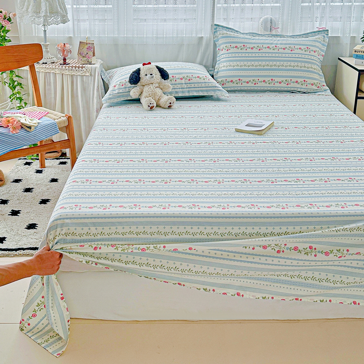 91家纺网 家纺一手货源 找家纺 恩泽家纺 2025新款全棉纯棉12868喷气印花系列床单单品床单单件单床单-第二批 花梦间