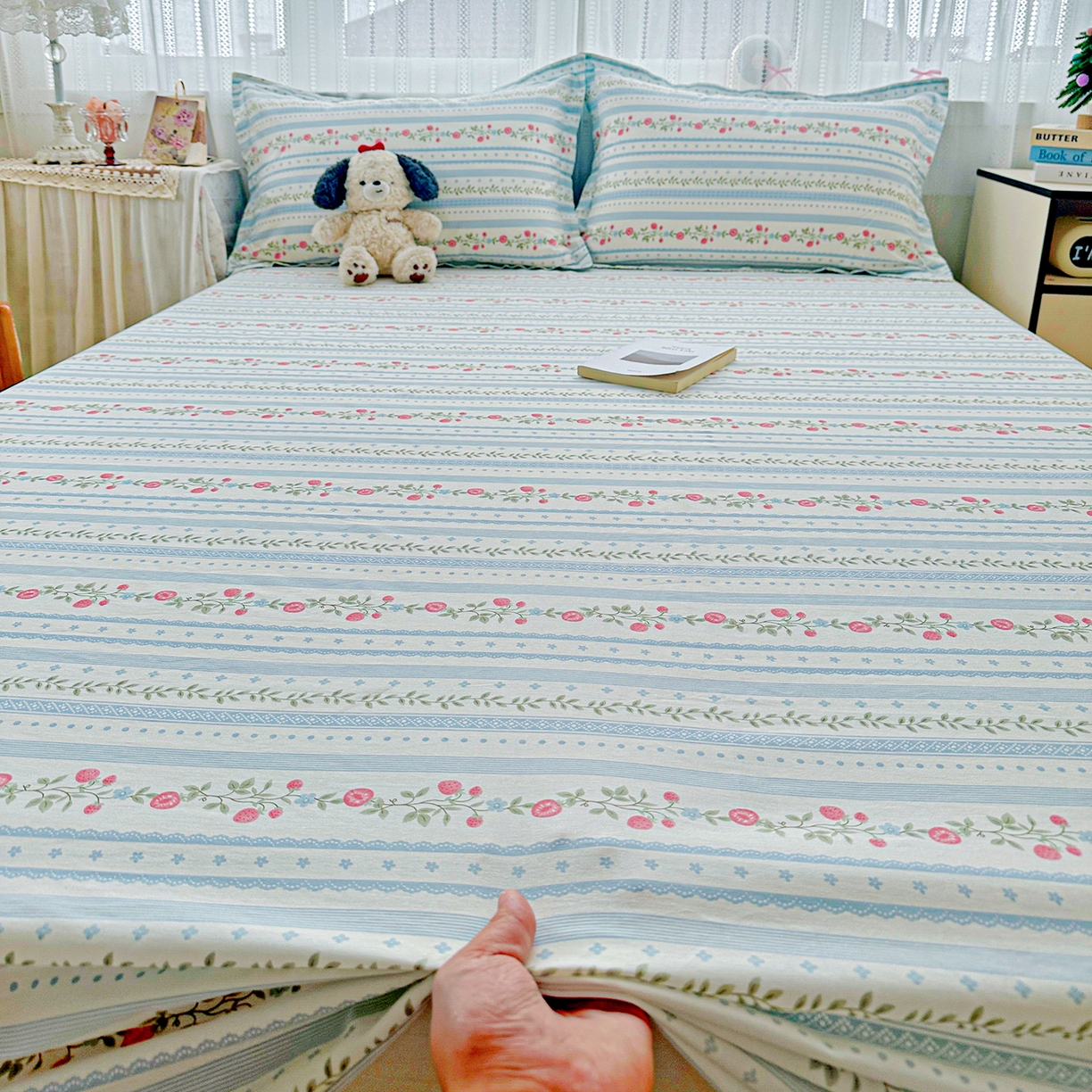 91家纺网 家纺一手货源 找家纺 恩泽家纺 2025新款全棉纯棉12868喷气印花系列床单单品床单单件单床单-第二批 花梦间