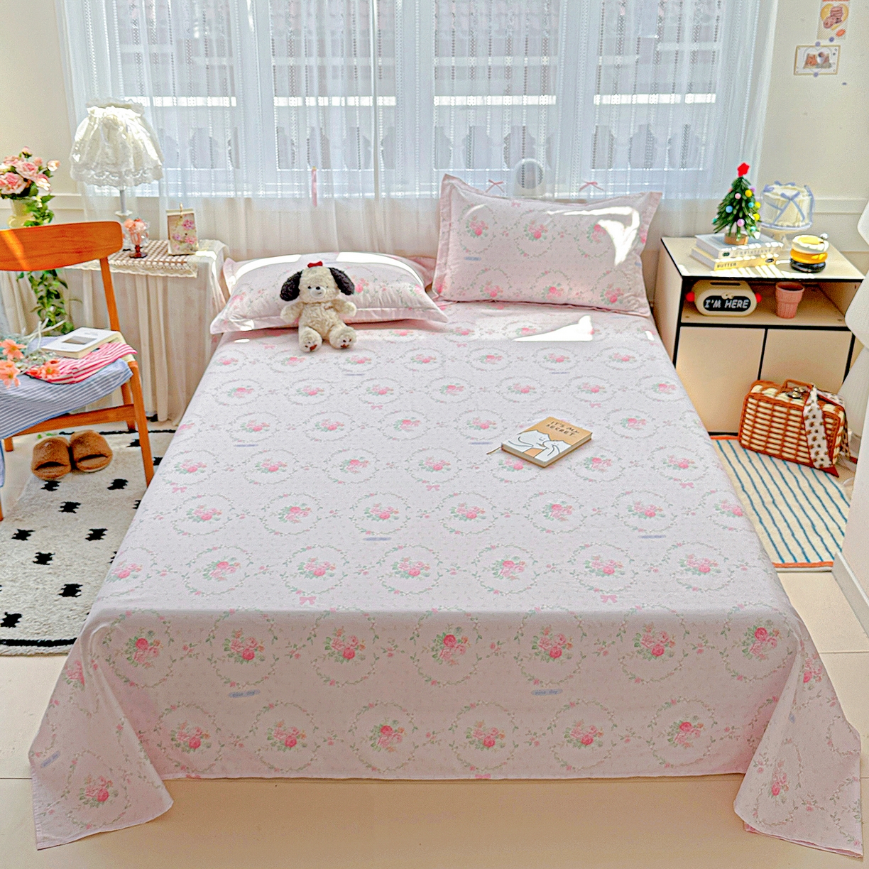 91家纺网 家纺一手货源 找家纺 恩泽家纺 2025新款全棉纯棉12868喷气印花系列床单单品床单单件单床单-第二批 花香丽影