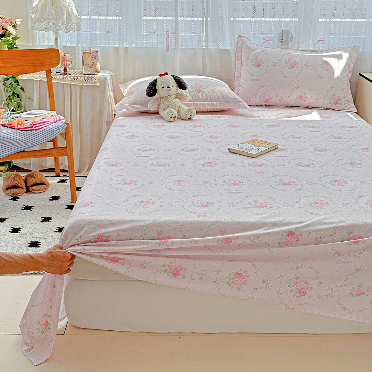 91家纺网 家纺一手货源 找家纺 恩泽家纺 2025新款全棉纯棉12868喷气印花系列床单单品床单单件单床单-第二批 花香丽影