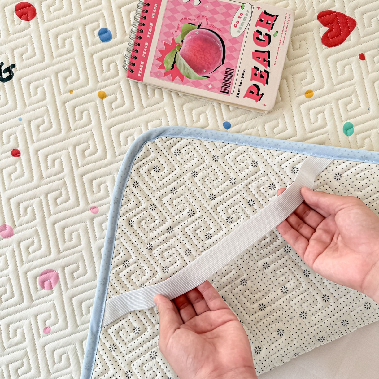 91家纺网 家纺一手货源 找家纺 简宜家居（朝初家纺） 2025新款全棉纯棉夹棉床盖学生宿舍上下铺三件套 波点汪汪队-夹棉款