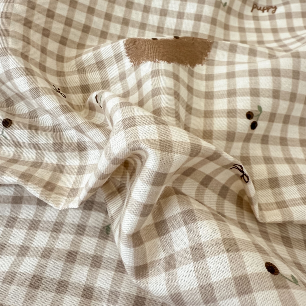 91家纺网 家纺一手货源 找家纺 简宜家居（朝初家纺） 2025新款全棉纯棉夹棉床盖学生宿舍上下铺三件套 格纹崽崽-夹棉款