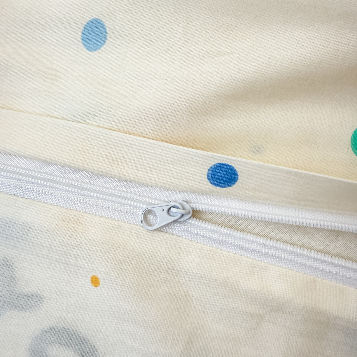 91家纺网 家纺一手货源 找家纺 简宜家居（朝初家纺） 2025新款全棉纯棉夹棉床盖学生宿舍上下铺三件套 波点汪汪队-夹棉款