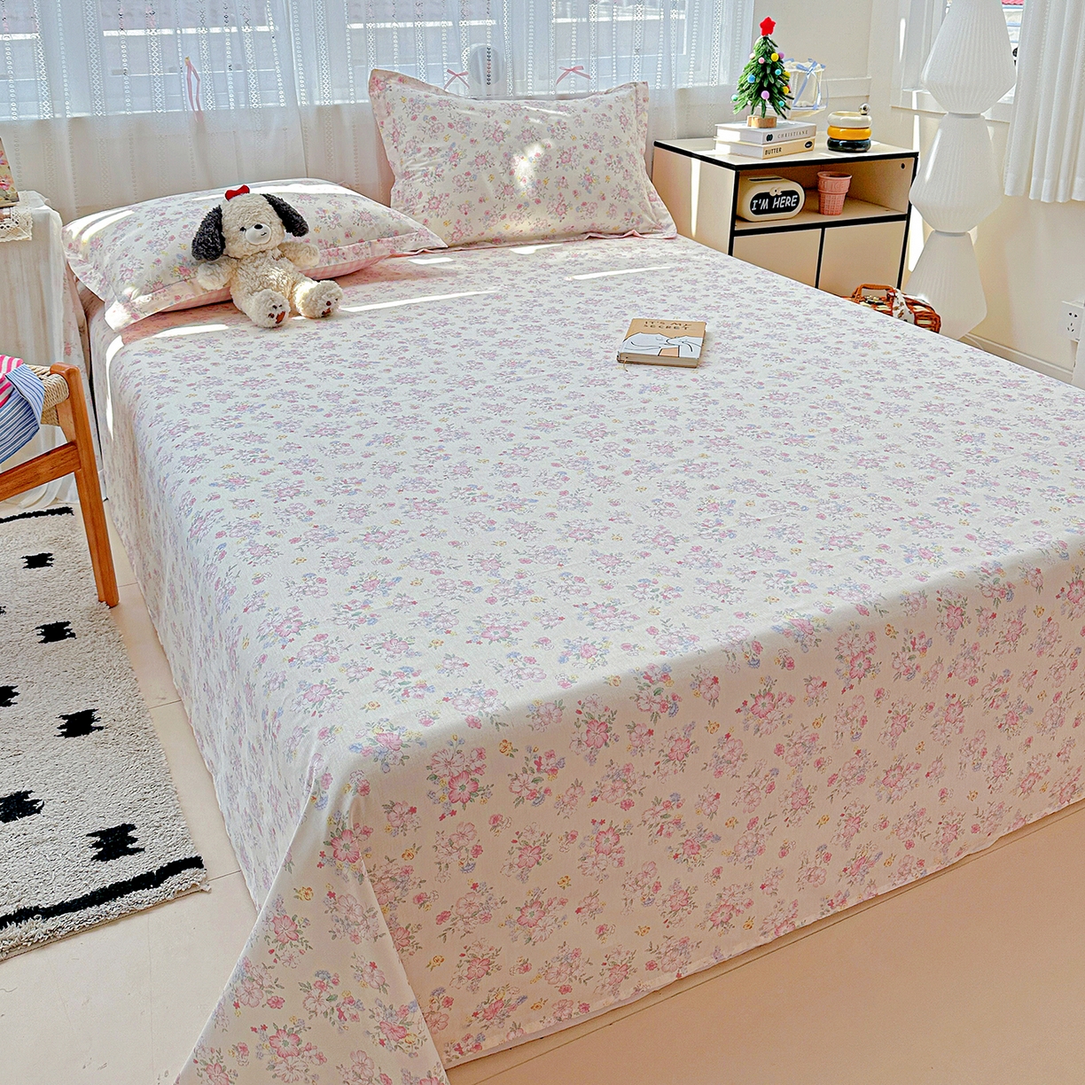 91家纺网 家纺一手货源 找家纺 恩泽家纺 2025新款全棉纯棉12868喷气印花系列床单单品床单单件单床单-第二批 洛琳粉