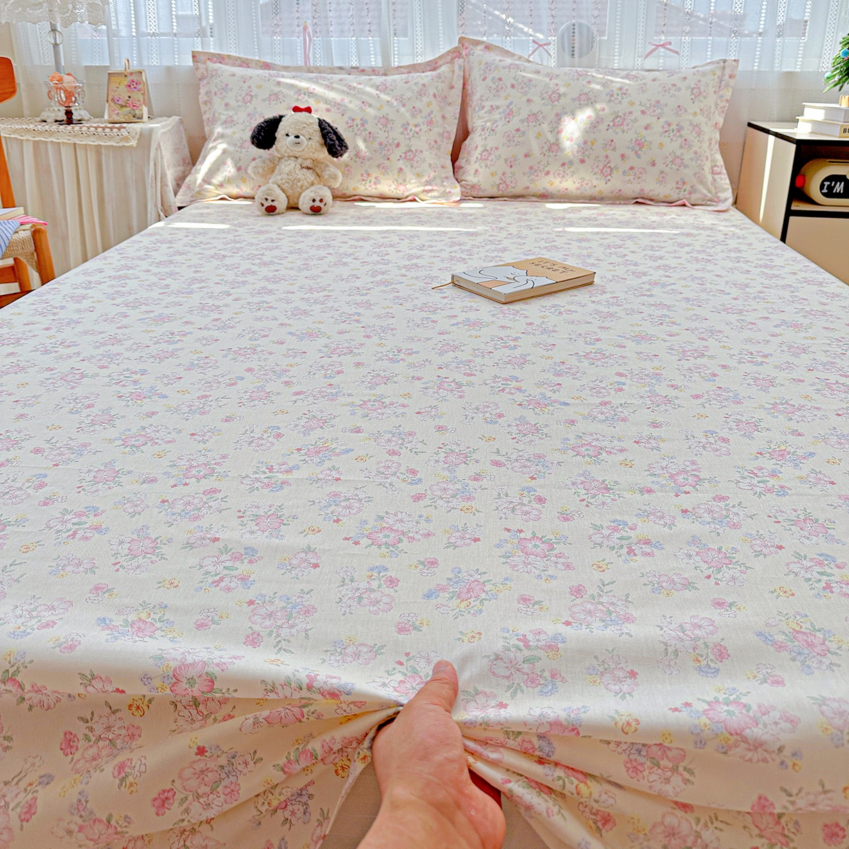 91家纺网 家纺一手货源 找家纺 恩泽家纺 2025新款全棉纯棉12868喷气印花系列床单单品床单单件单床单-第二批 洛琳粉