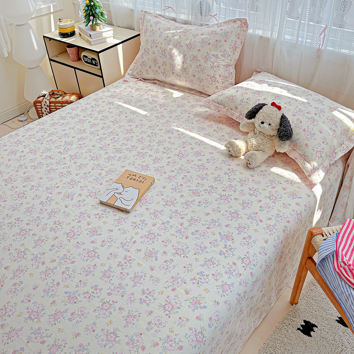 91家纺网 家纺一手货源 找家纺 恩泽家纺 2025新款全棉纯棉12868喷气印花系列床单单品床单单件单床单-第二批 洛琳粉