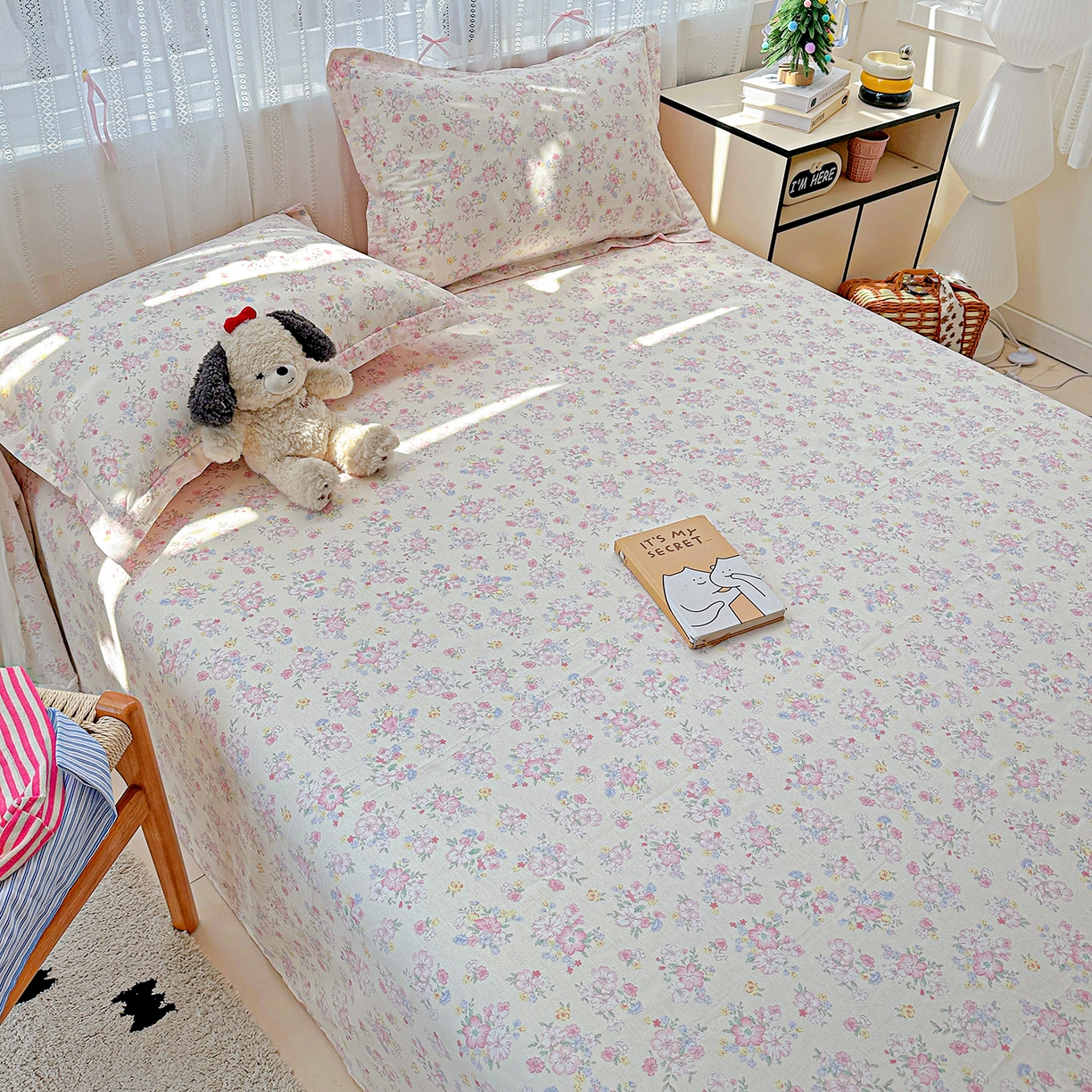 91家纺网 家纺一手货源 找家纺 恩泽家纺 2025新款全棉纯棉12868喷气印花系列床单单品床单单件单床单-第二批 洛琳粉