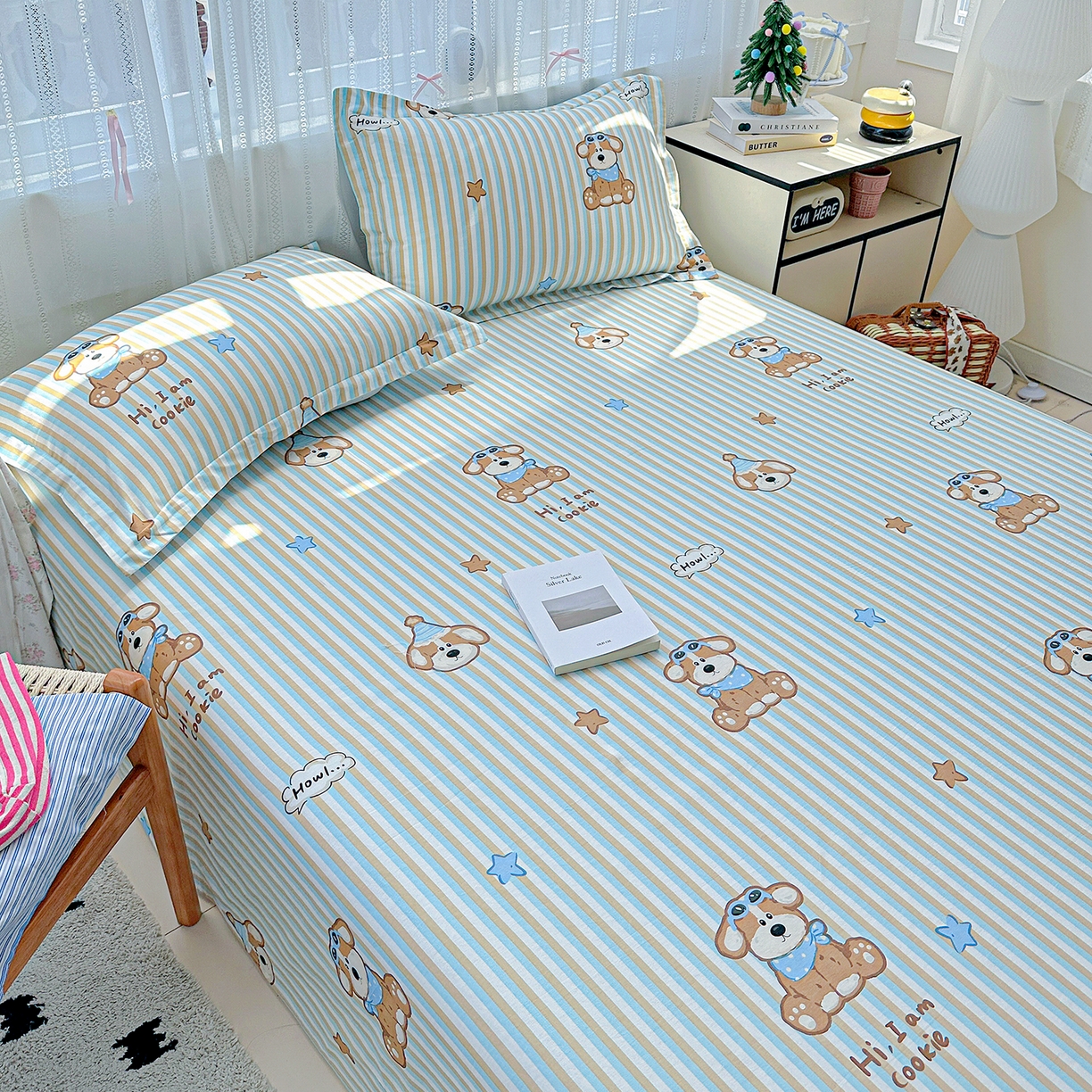 91家纺网 家纺一手货源 找家纺 恩泽家纺 2025新款全棉纯棉12868喷气印花系列床单单品床单单件单床单-第二批 派对小狗