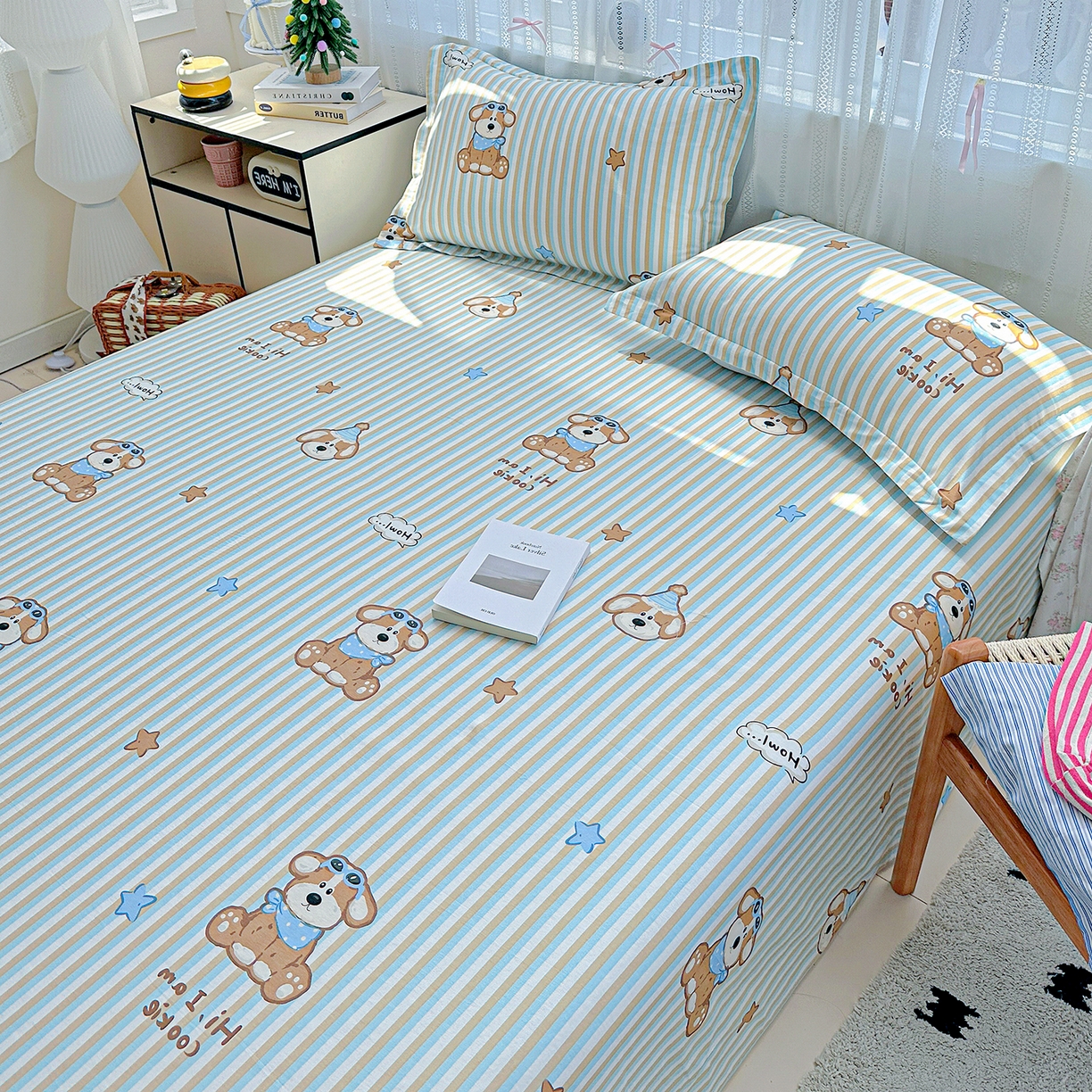 91家纺网 家纺一手货源 找家纺 恩泽家纺 2025新款全棉纯棉12868喷气印花系列床单单品床单单件单床单-第二批 派对小狗