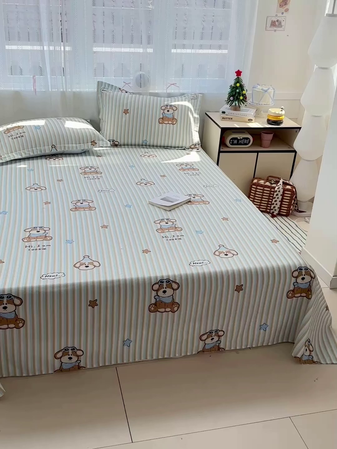 91家纺网 家纺一手货源 找家纺 恩泽家纺 2025新款全棉纯棉12868喷气印花系列床单单品床单单件单床单-第二批 派对小狗