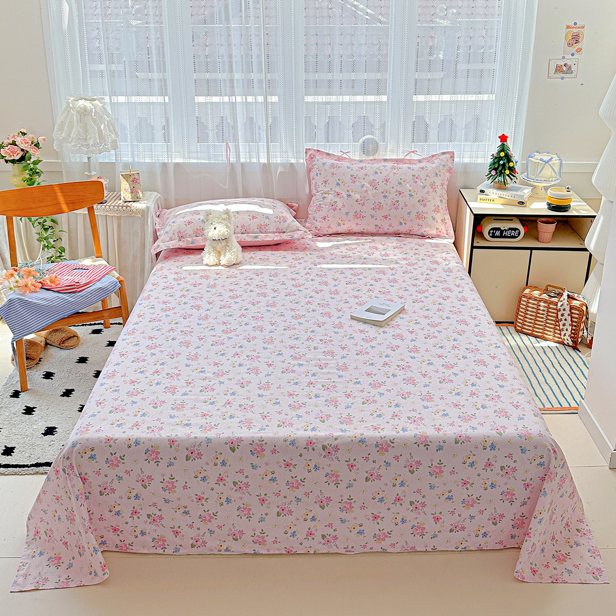 91家纺网 家纺一手货源 找家纺 恩泽家纺 2025新款全棉纯棉12868喷气印花系列床单单品床单单件单床单-第二批 田园小花