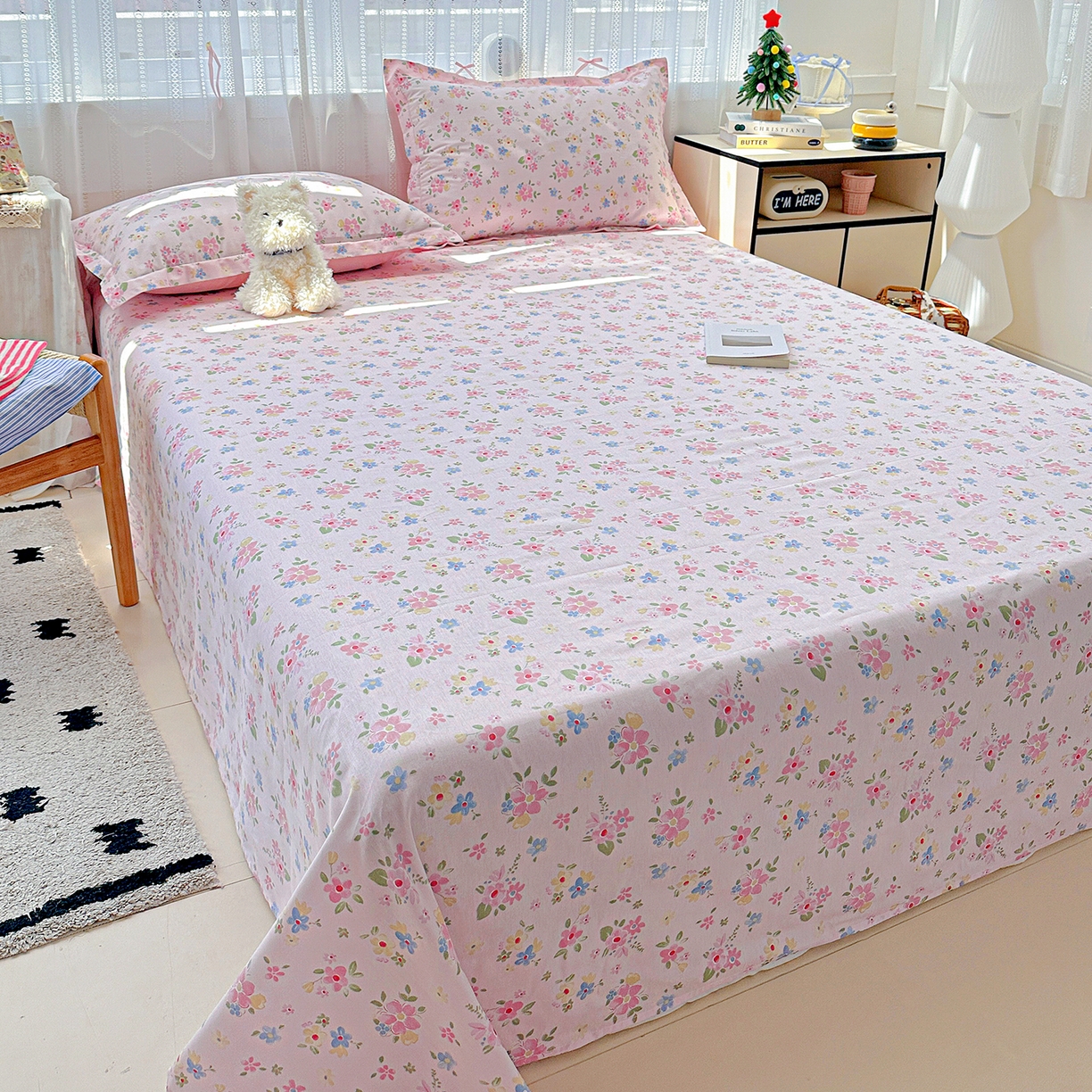 91家纺网 家纺一手货源 找家纺 恩泽家纺 2025新款全棉纯棉12868喷气印花系列床单单品床单单件单床单-第二批 田园小花