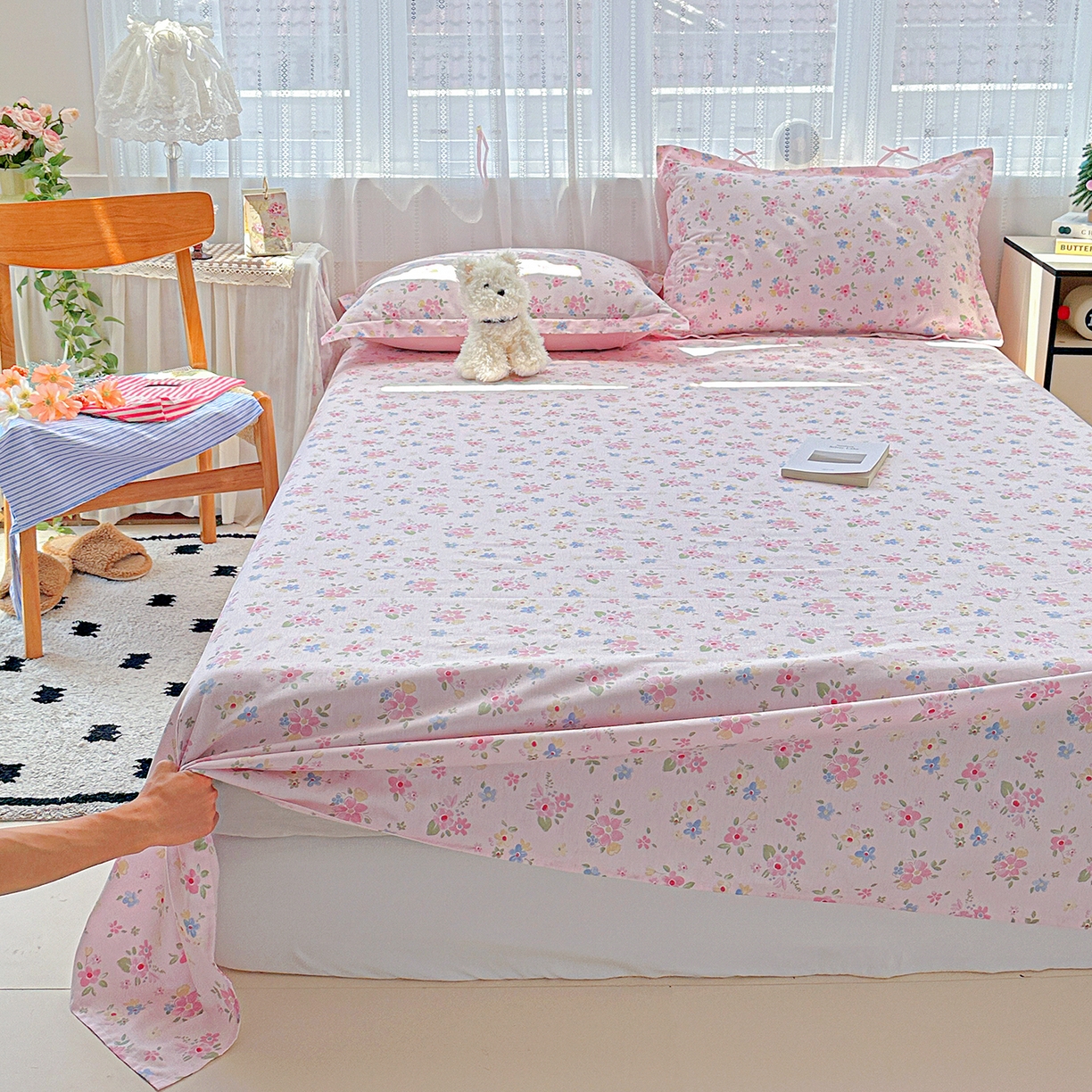 91家纺网 家纺一手货源 找家纺 恩泽家纺 2025新款全棉纯棉12868喷气印花系列床单单品床单单件单床单-第二批 田园小花