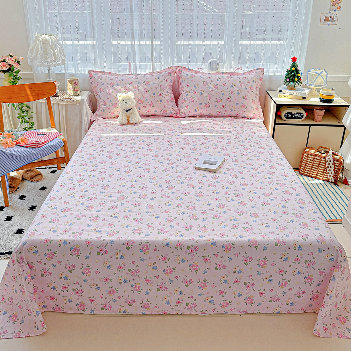 91家纺网 家纺一手货源 找家纺 恩泽家纺 2025新款全棉纯棉12868喷气印花系列床单单品床单单件单床单-第二批 田园小花