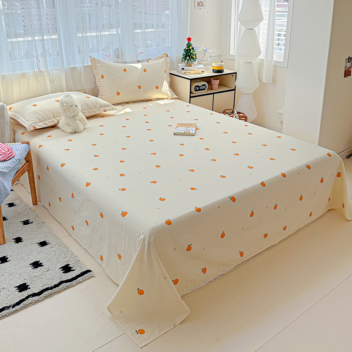 91家纺网 家纺一手货源 找家纺 恩泽家纺 2025新款全棉纯棉12868喷气印花系列床单单品床单单件单床单-第二批 甜小桔