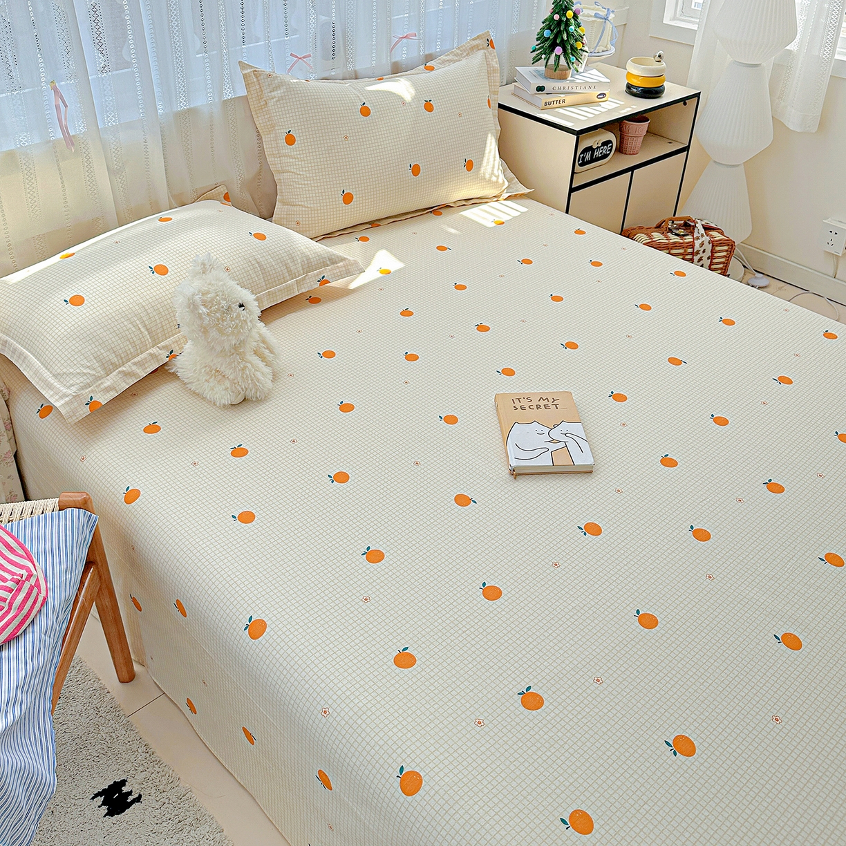 91家纺网 家纺一手货源 找家纺 恩泽家纺 2025新款全棉纯棉12868喷气印花系列床单单品床单单件单床单-第二批 甜小桔