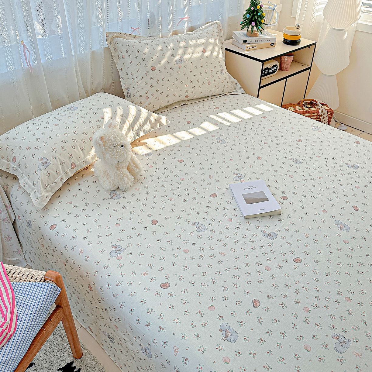 91家纺网 家纺一手货源 找家纺 恩泽家纺 2025新款全棉纯棉12868喷气印花系列床单单品床单单件单床单-第二批 兔子乐园