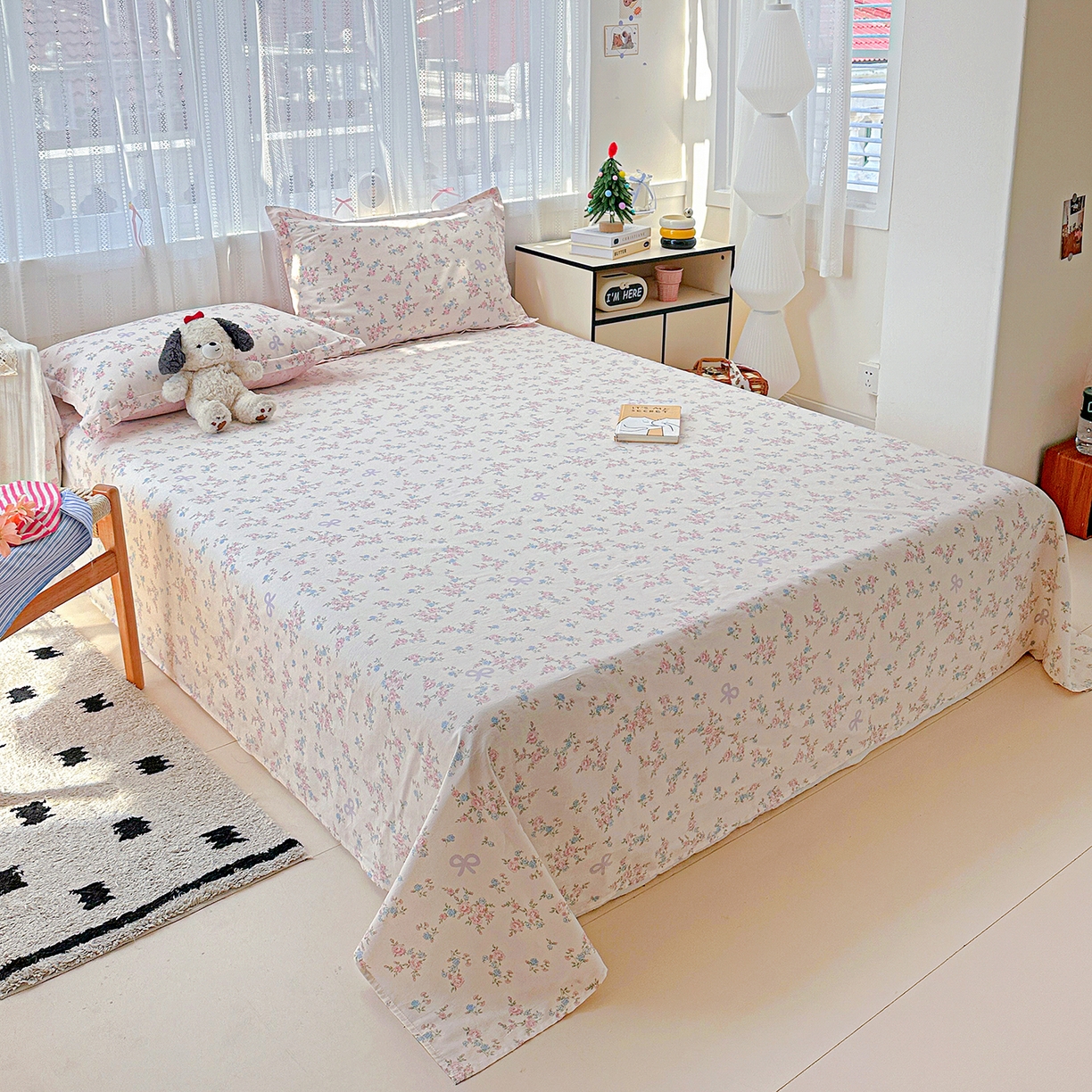 91家纺网 家纺一手货源 找家纺 恩泽家纺 2025新款全棉纯棉12868喷气印花系列床单单品床单单件单床单-第二批 晚风梦粉