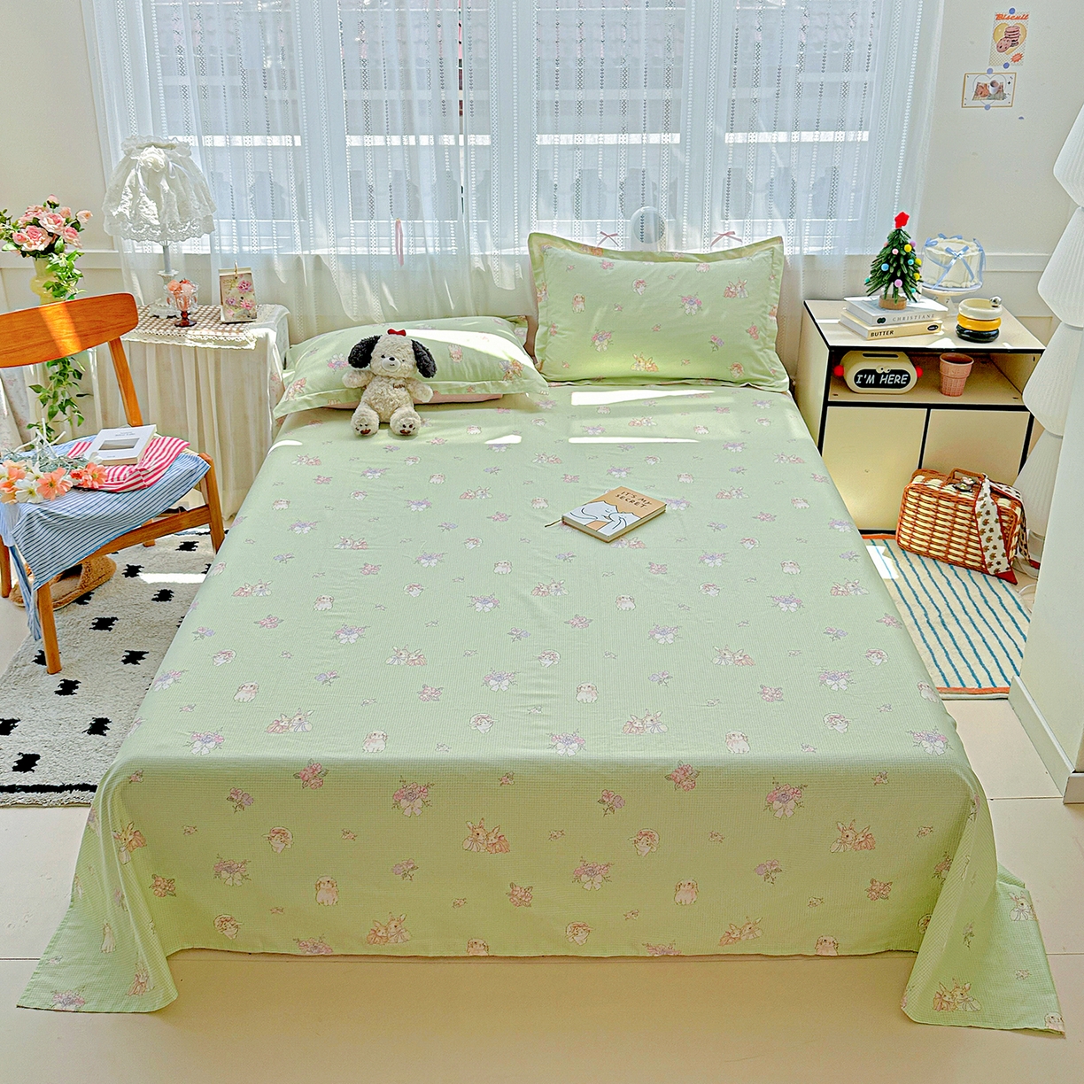 91家纺网 家纺一手货源 找家纺 恩泽家纺 2025新款全棉纯棉12868喷气印花系列床单单品床单单件单床单-第二批 小欢喜