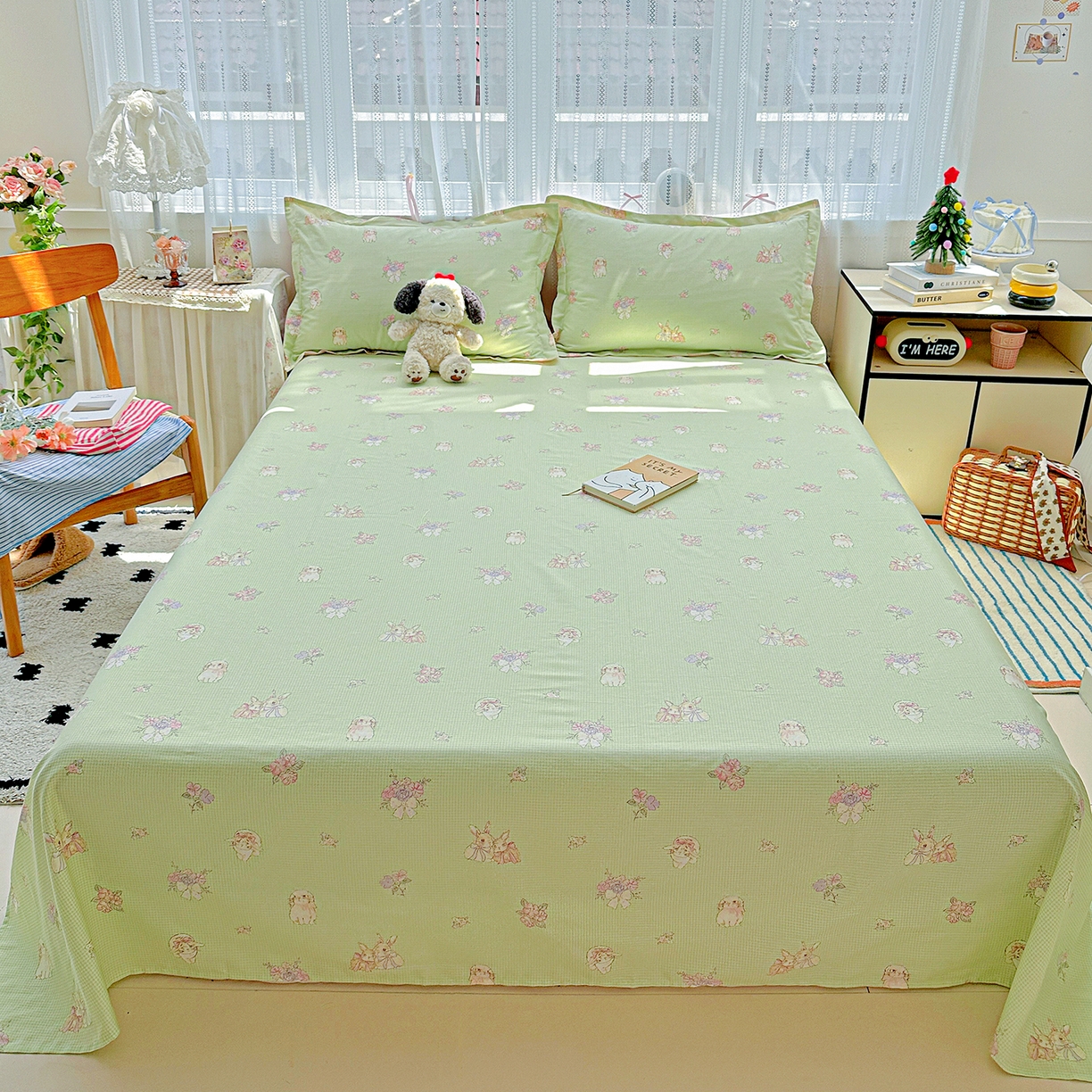 91家纺网 家纺一手货源 找家纺 恩泽家纺 2025新款全棉纯棉12868喷气印花系列床单单品床单单件单床单-第二批 小欢喜