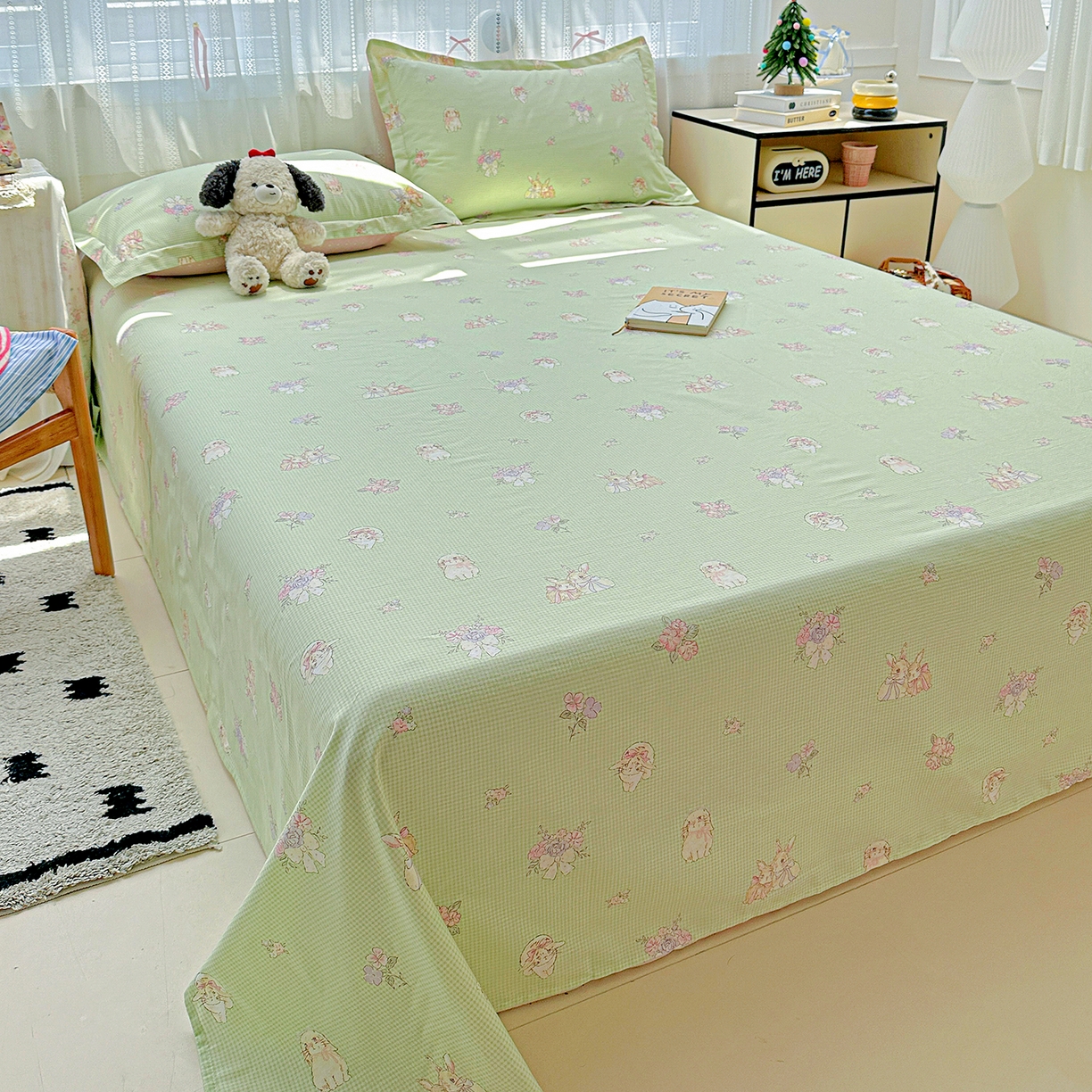 91家纺网 家纺一手货源 找家纺 恩泽家纺 2025新款全棉纯棉12868喷气印花系列床单单品床单单件单床单-第二批 小欢喜