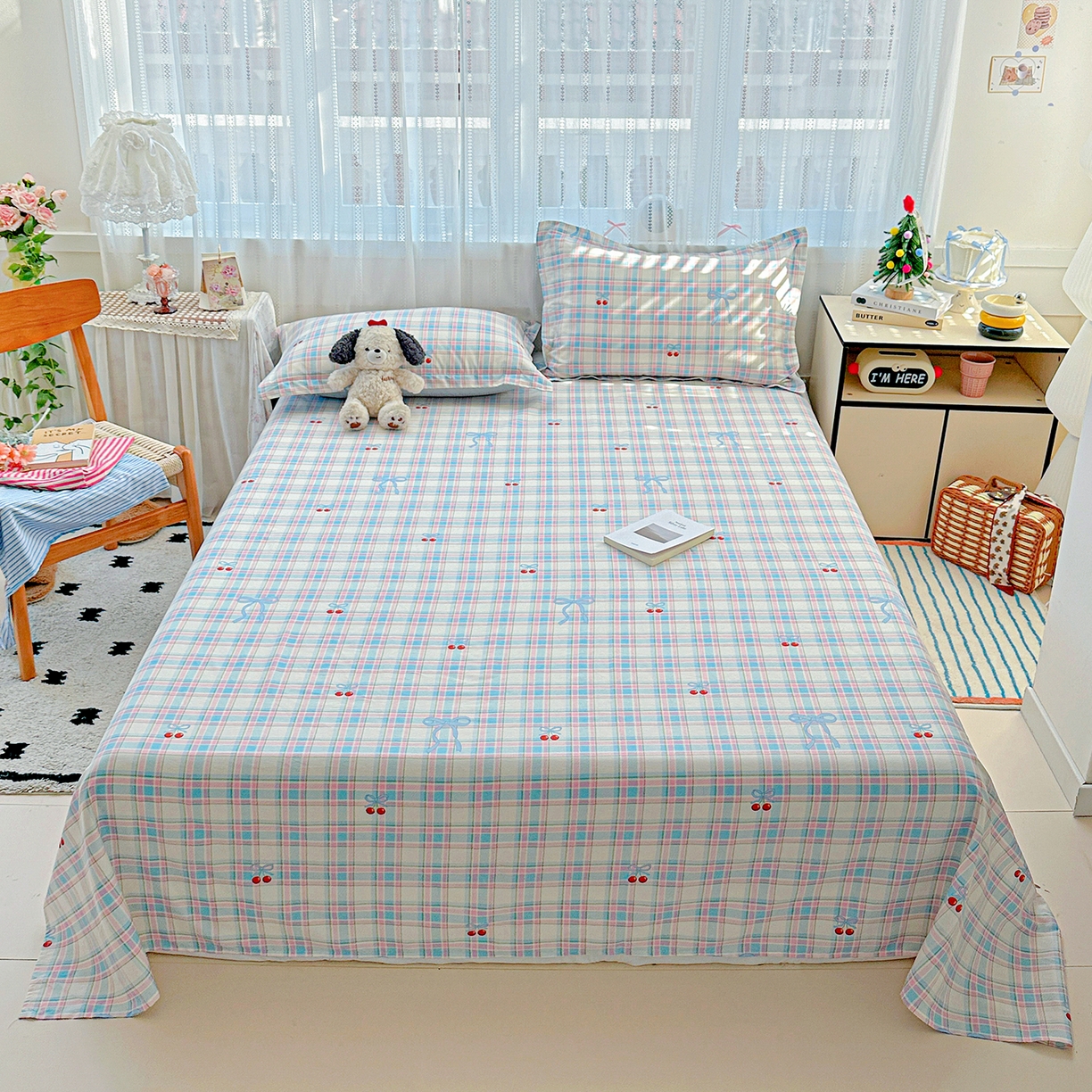 91家纺网 家纺一手货源 找家纺 恩泽家纺 2025新款全棉纯棉12868喷气印花系列床单单品床单单件单床单-第二批 樱桃派