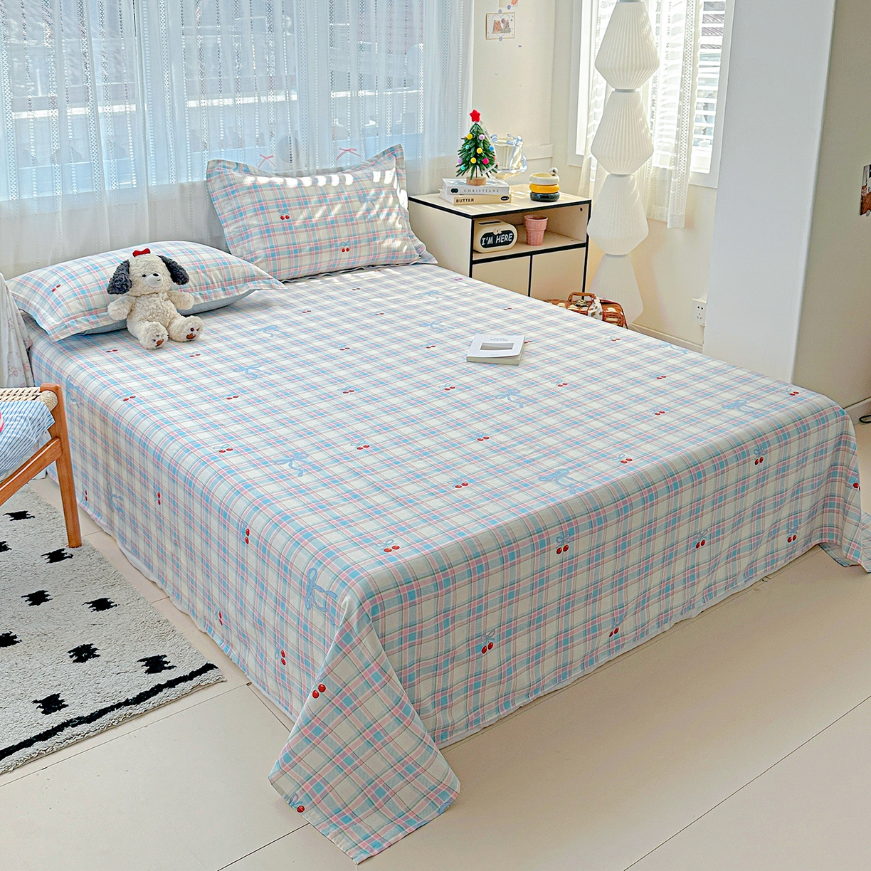 91家纺网 家纺一手货源 找家纺 恩泽家纺 2025新款全棉纯棉12868喷气印花系列床单单品床单单件单床单-第二批 樱桃派