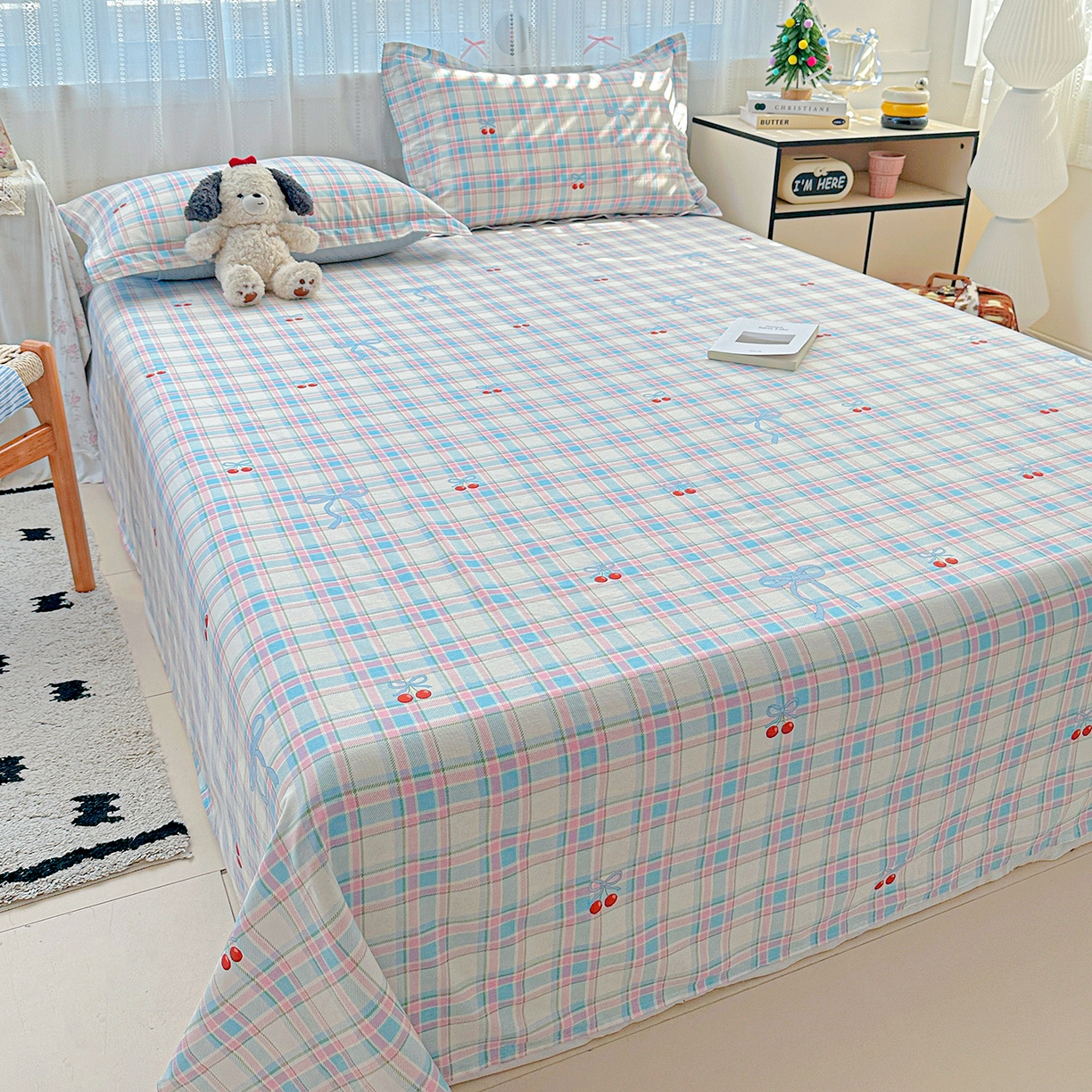 91家纺网 家纺一手货源 找家纺 恩泽家纺 2025新款全棉纯棉12868喷气印花系列床单单品床单单件单床单-第二批 樱桃派