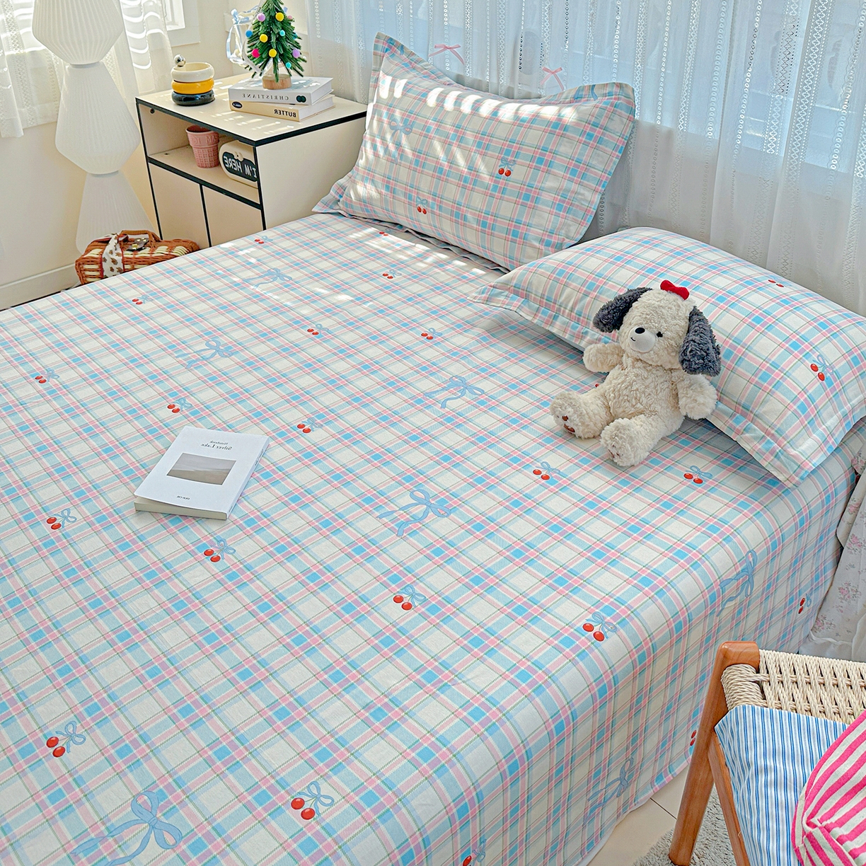 91家纺网 家纺一手货源 找家纺 恩泽家纺 2025新款全棉纯棉12868喷气印花系列床单单品床单单件单床单-第二批 樱桃派