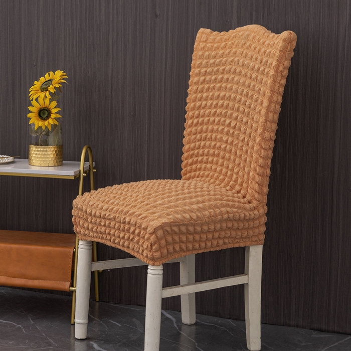 91家纺网 家纺一手货源 找家纺 布兰鸟【沙发套】 2025新款泡泡纱椅套【英文常规款】 单色肉橙