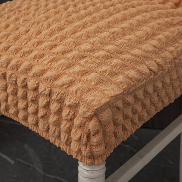 91家纺网 家纺一手货源 找家纺 布兰鸟【沙发套】 2025新款泡泡纱椅套【英文常规款】 单色肉橙