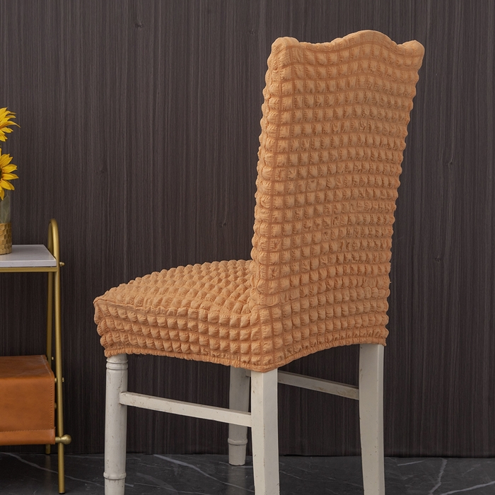 91家纺网 家纺一手货源 找家纺 布兰鸟【沙发套】 2025新款泡泡纱椅套【英文常规款】 单色肉橙