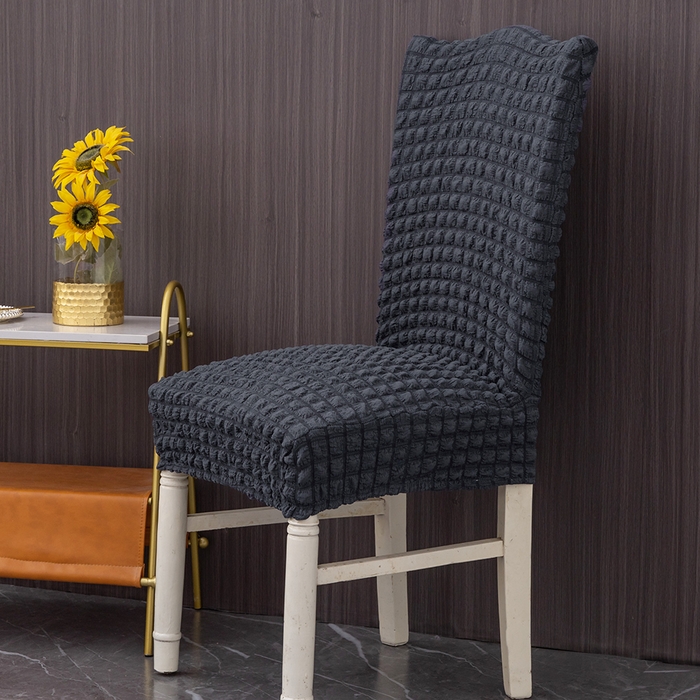 91家纺网 家纺一手货源 找家纺 布兰鸟【沙发套】 2025新款泡泡纱椅套【英文常规款】 单色深灰