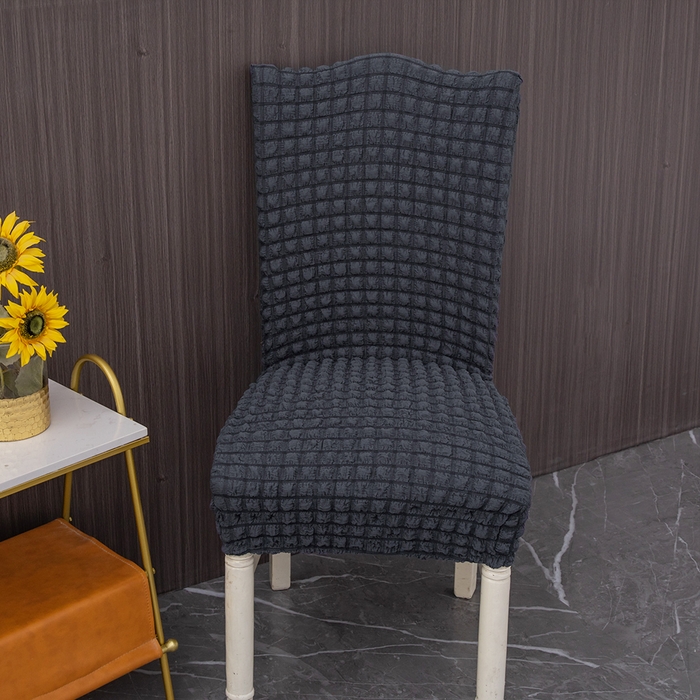 91家纺网 家纺一手货源 找家纺 布兰鸟【沙发套】 2025新款泡泡纱椅套【英文常规款】 单色深灰