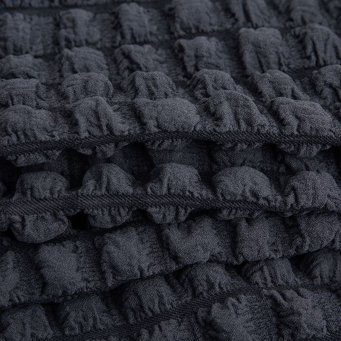 91家纺网 家纺一手货源 找家纺 布兰鸟【沙发套】 2025新款泡泡纱椅套【英文常规款】 单色深灰