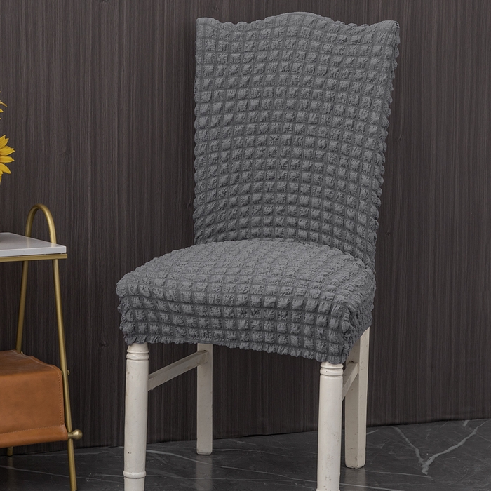 91家纺网 家纺一手货源 找家纺 布兰鸟【沙发套】 2025新款泡泡纱椅套【英文常规款】 单色中灰