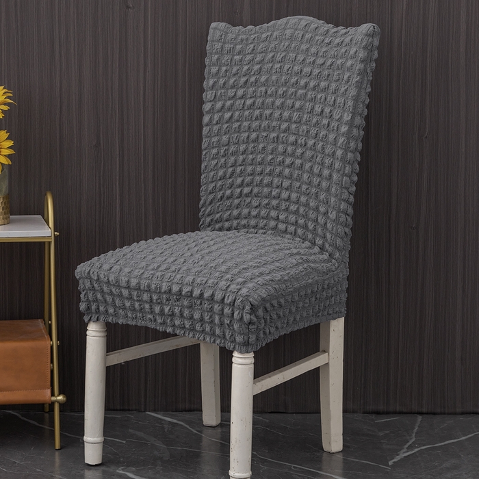 91家纺网 家纺一手货源 找家纺 布兰鸟【沙发套】 2025新款泡泡纱椅套【英文常规款】 单色中灰