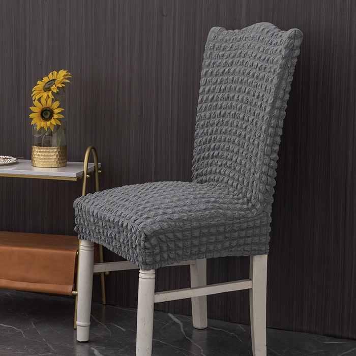 91家纺网 家纺一手货源 找家纺 布兰鸟【沙发套】 2025新款泡泡纱椅套【英文常规款】 单色中灰