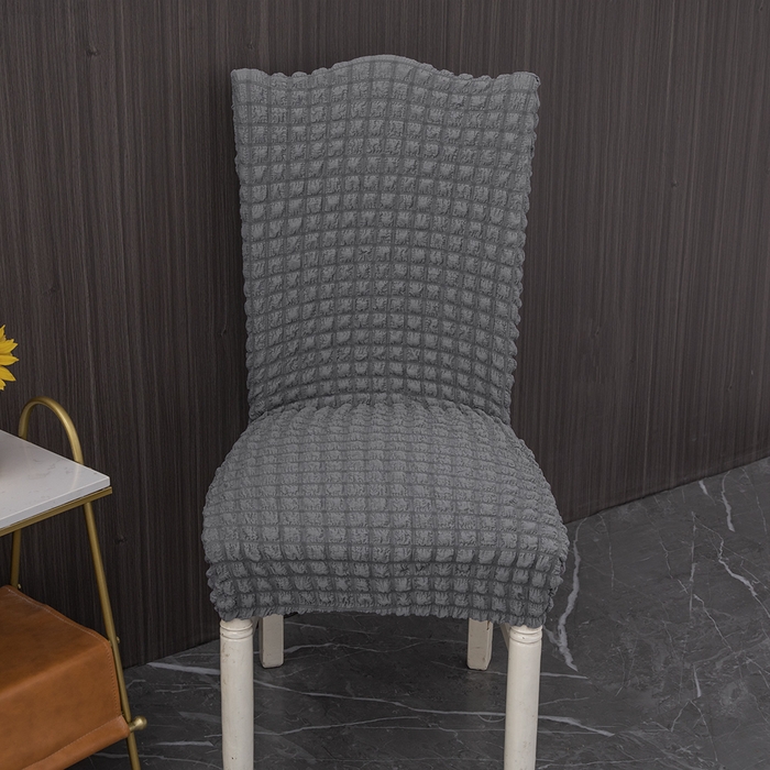 91家纺网 家纺一手货源 找家纺 布兰鸟【沙发套】 2025新款泡泡纱椅套【英文常规款】 单色中灰