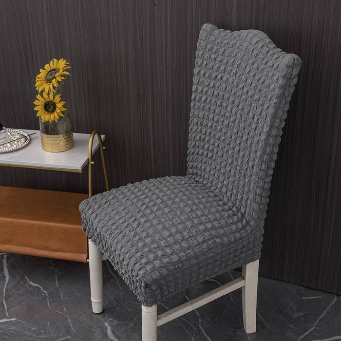 91家纺网 家纺一手货源 找家纺 布兰鸟【沙发套】 2025新款泡泡纱椅套【英文常规款】 单色中灰