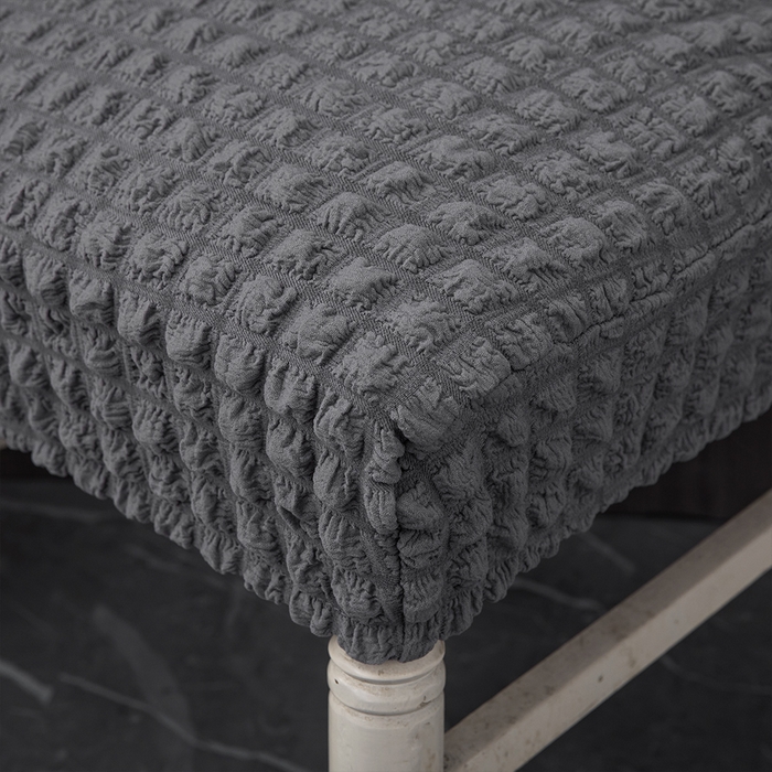 91家纺网 家纺一手货源 找家纺 布兰鸟【沙发套】 2025新款泡泡纱椅套【英文常规款】 单色中灰