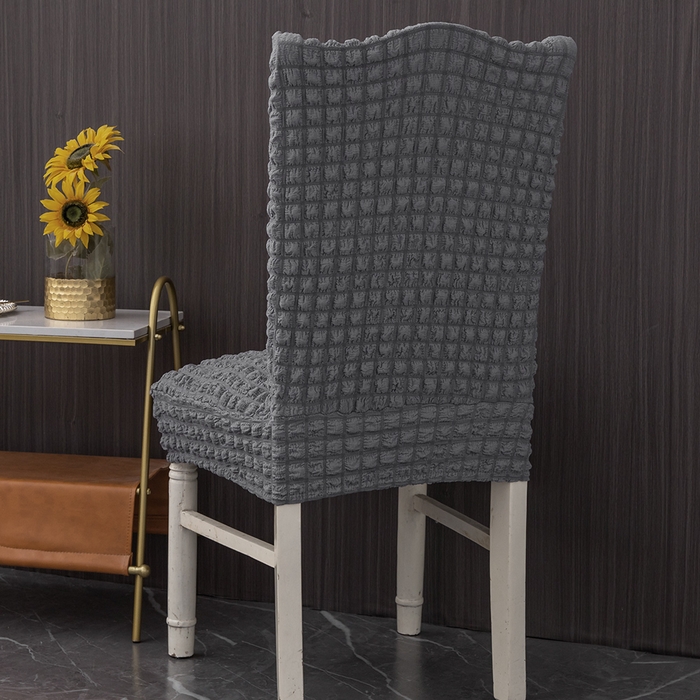 91家纺网 家纺一手货源 找家纺 布兰鸟【沙发套】 2025新款泡泡纱椅套【英文常规款】 单色中灰