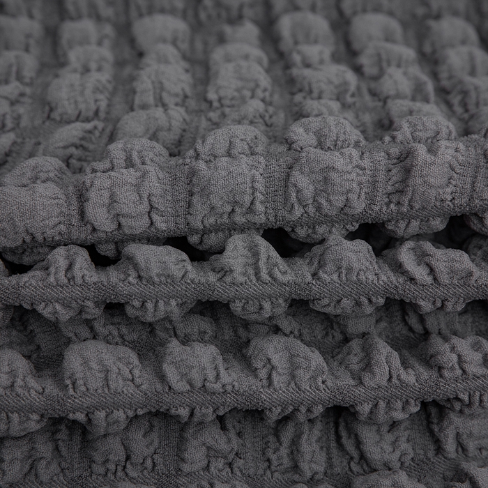 91家纺网 家纺一手货源 找家纺 布兰鸟【沙发套】 2025新款泡泡纱椅套【英文常规款】 单色中灰