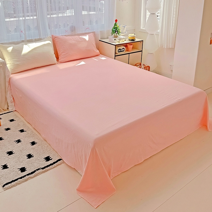 91家纺网 家纺一手货源 找家纺 （总）繁花家居 2025新款高克重撞色水洗棉四件套