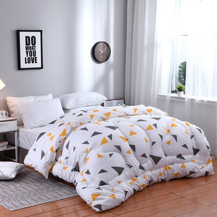 91家纺网 家纺一手货源 找家纺 悦织湾家纺 2025新款仿棉印花纯色学生被春秋被冬被四季通用被子被芯量多价优整年不断货 白恋