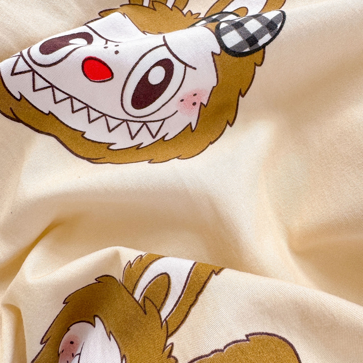 91家纺网 家纺一手货源 找家纺 （总）罗亿家纺 2025新款软绵绵的双拼印花小清新水洗云朵棉四件套(第二批)