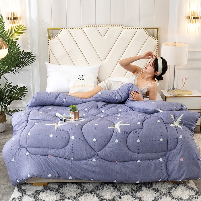 91家纺网 家纺一手货源 找家纺 悦织湾家纺 2025新款仿棉印花纯色学生被春秋被冬被四季通用被子被芯量多价优整年不断货 海星派对